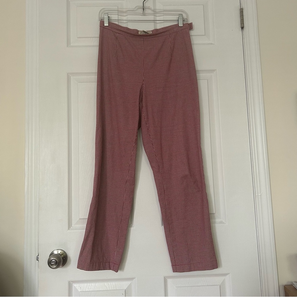 Eddie Bauer Red Gingham Straight-Leg Pants